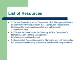 Occ Guidelines.pdf Loan participations - Benefits and Pitfalls for Credit Unions | PPTX