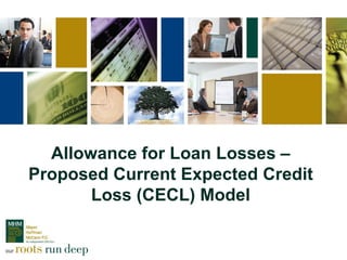 Allowance for Loan Losses –
Proposed Current Expected Credit
Loss (CECL) Model
 