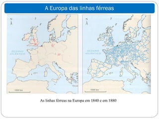 A Europa das linhas férreas




As linhas férreas na Europa em 1840 e em 1880
 
