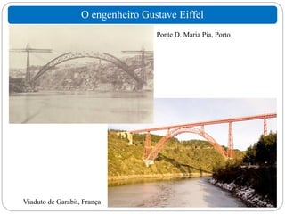 O engenheiro Gustave Eiffel
                                   Ponte D. Maria Pia, Porto




Viaduto de Garabit, França
 