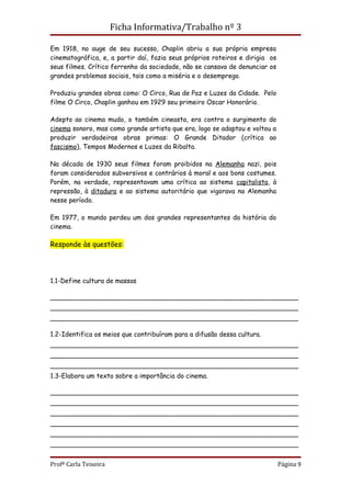 A cultura do cinema  ficha 3