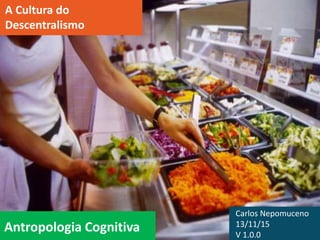 Antropologia Cognitiva
A Cultura do
Descentralismo
Carlos Nepomuceno
13/11/15
V 1.0.0
 