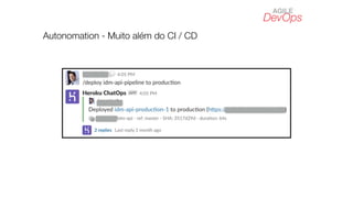 DevOps
AGILE
Autonomation - Muito além do CI / CD
 