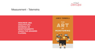 DevOps
AGILE
Measurement - Telemetria
DESCREVE UMA
ARQUITETURA
MODERNA DE
MONITORAMENTO
USADA POR GRANDES
PLAYERS.
 