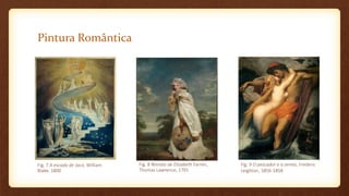 Pintura Romântica
Fig. 7 A escada de Jacó, William
Blake, 1800
Fig. 8 Retrato de Elizabeth Farren,
Thomas Lawrence, 1791
Fig. 9 O pescador e a sereia, Frederic
Leighton, 1856-1858
 