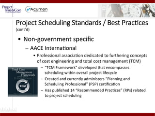 Project Scheduling Standards.pdf Meeting Project Schedule Compliance Standards | PDF