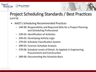 Project Scheduling Standards.pdf Meeting Project Schedule Compliance Standards | PDF