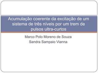 Marco Polo Moreno de Souza Sandra Sampaio Vianna Acumulação coerente da excitação de um sistema de três níveis por um trem de pulsos ultra-curtos 