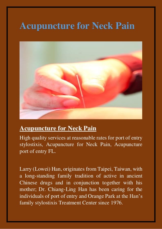 Acupuncture for Neck Pain
