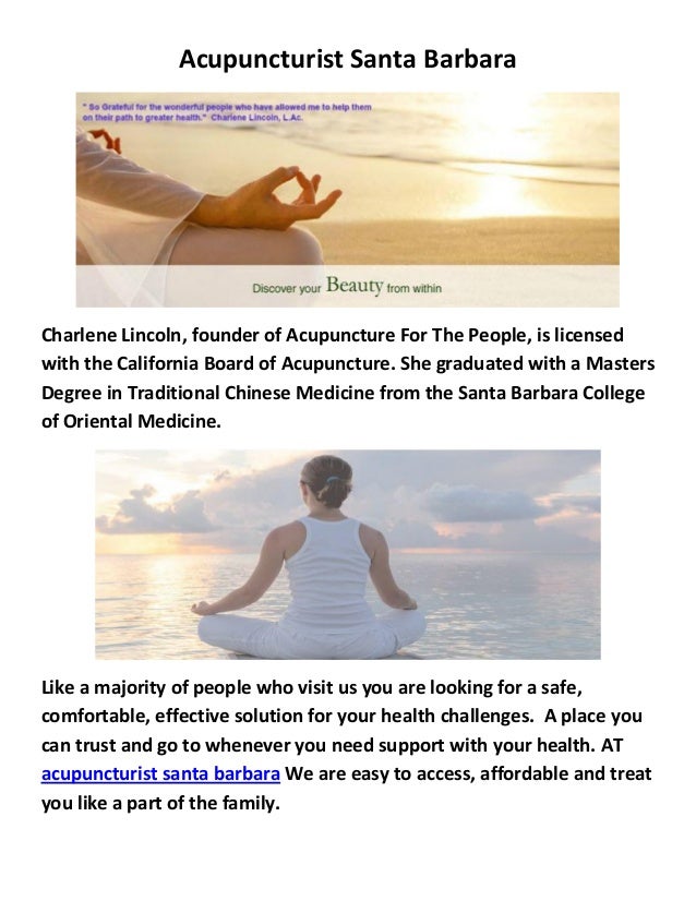 Acupuncture for the People Acupuncturist Santa Barbara CA