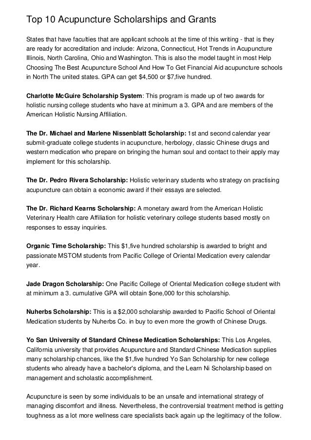 Top 10 Acupuncture Scholarships And Grants