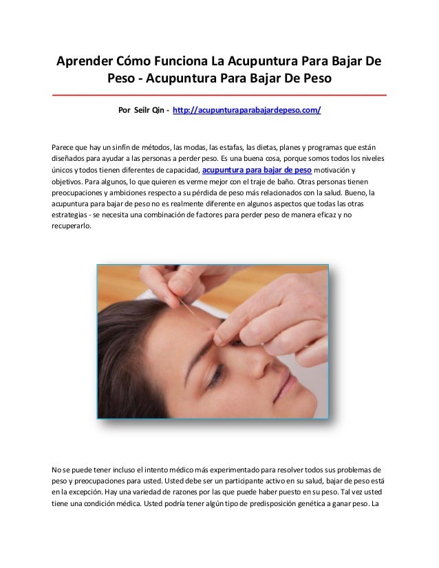 Acupuntura para bajar de peso como funciona paypal