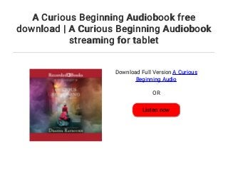 a curious beginning series a curious beginning series