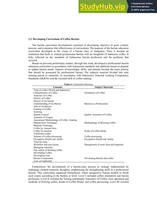 A Curriculum Development Of Coffee Barista Education | PDF