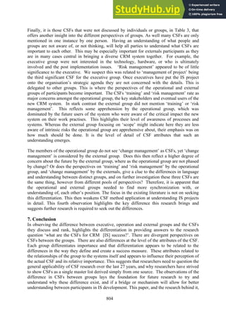 A Customer Relationship Management Case Study Critical Success Factors ...