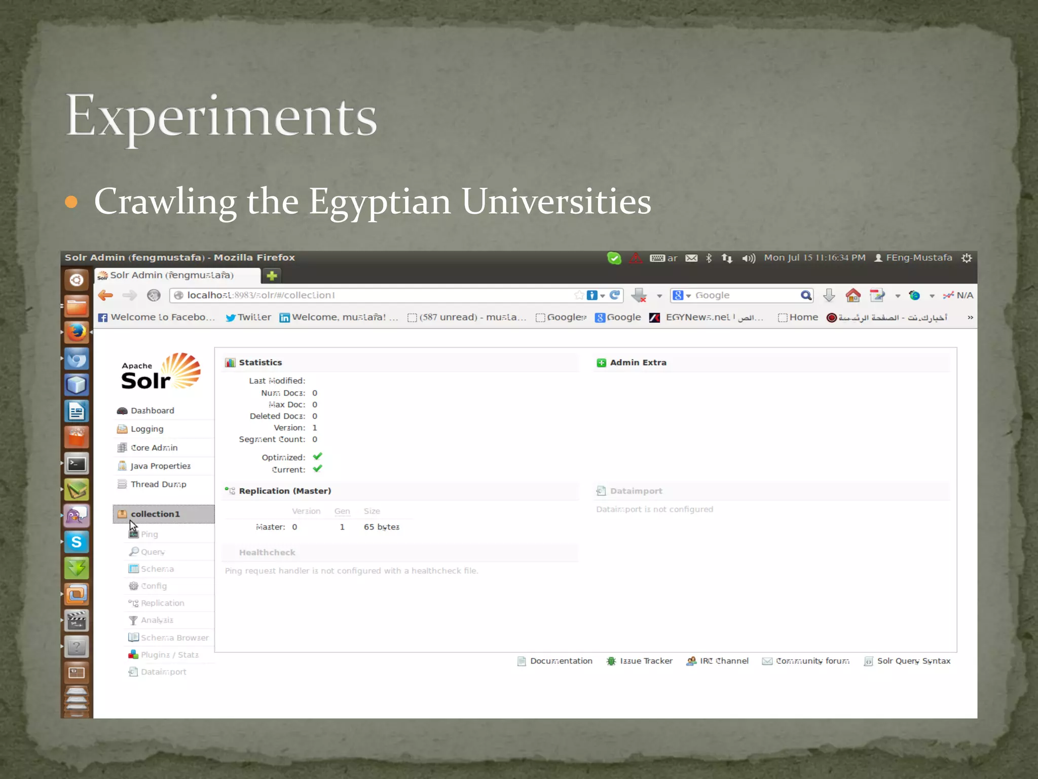  Crawling the Egyptian Universities
 