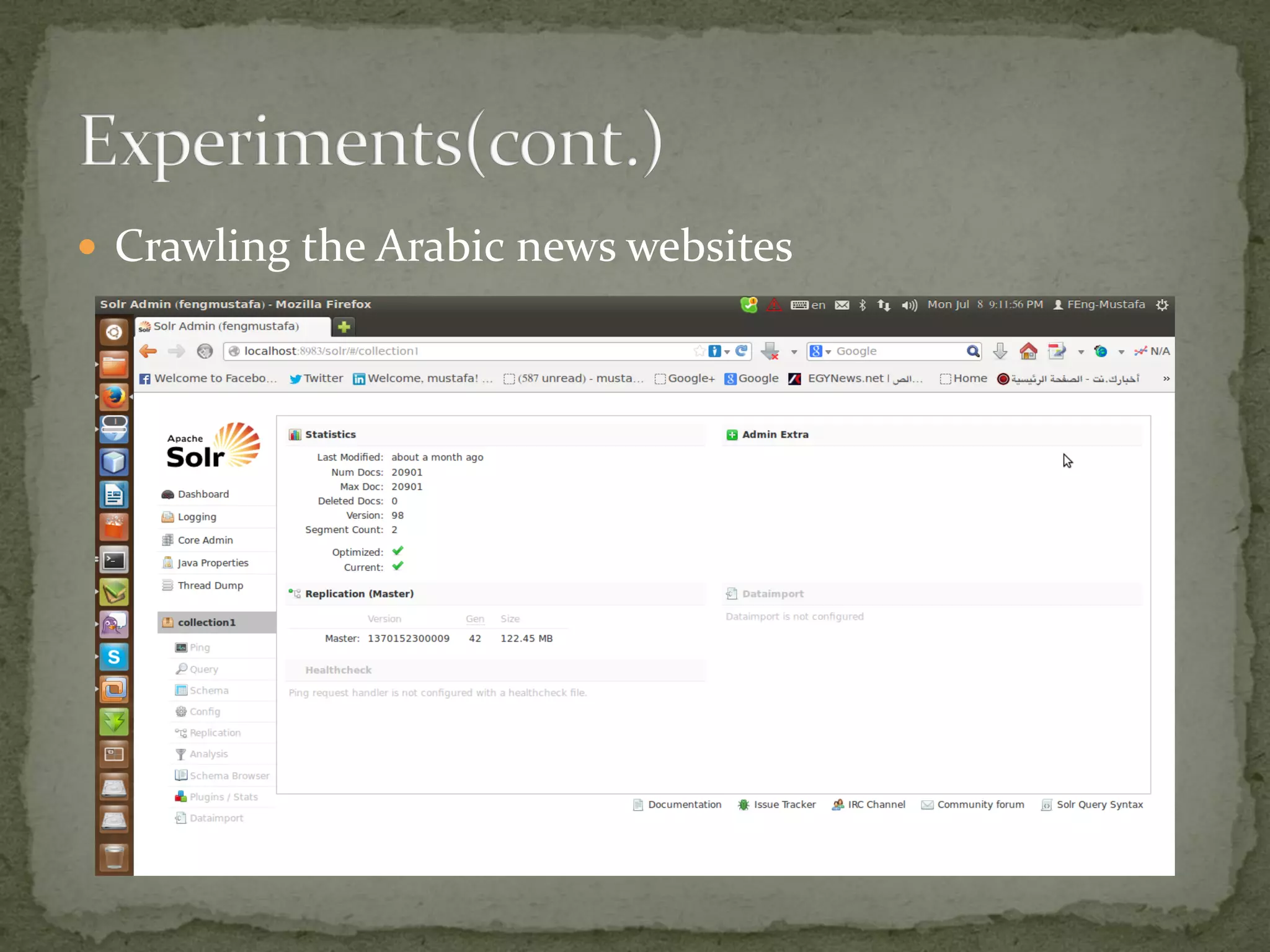  Crawling the Arabic news websites
 