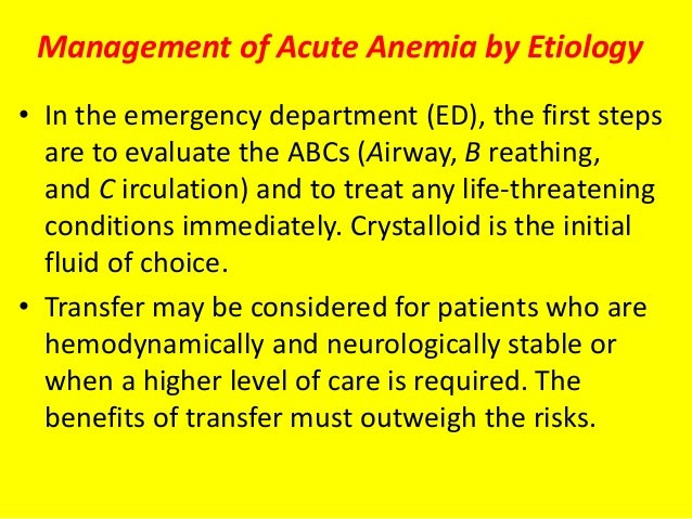 Acute anemia in children
