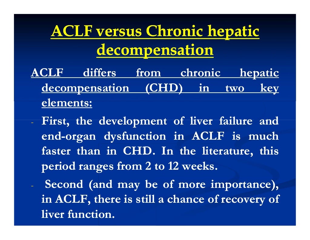Acute on chronic liver failure