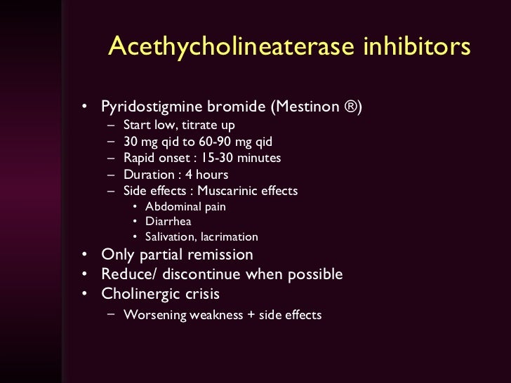 Pyridostigmine Bromide (Pb) Side Effects