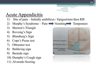 Appendix Murphy Sign Clinical Differential diagnosis of Acute abdomen | PPTX