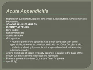 Appendix Sign Rlq ACUTE ABDOMEN SONOGRAPHIC FINDINGS ppt | PPTX