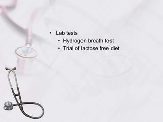 Lab testsHydrogen breath testTrial of lactose free diet