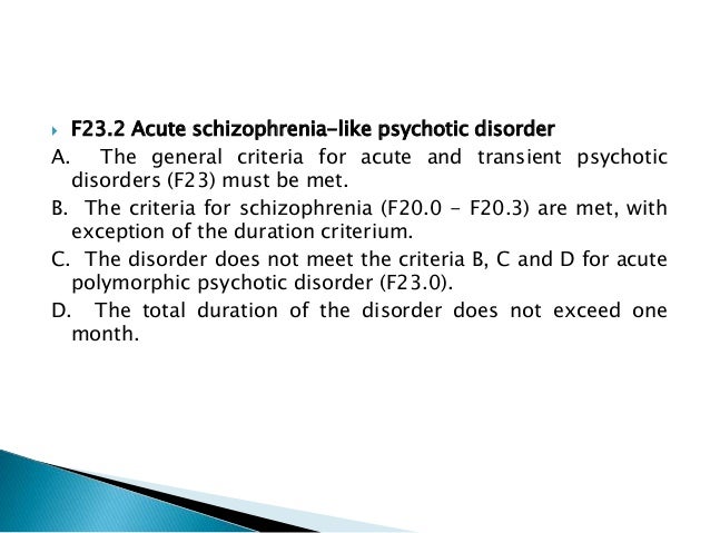 acute and transient psychotic disorders