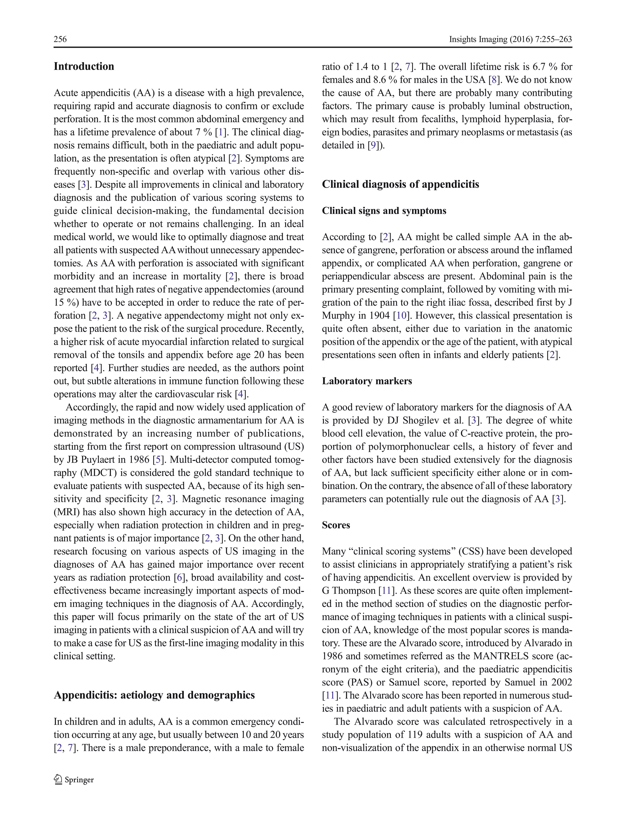 Ultrasound Diagnosis Of Appendicitis | PDF
