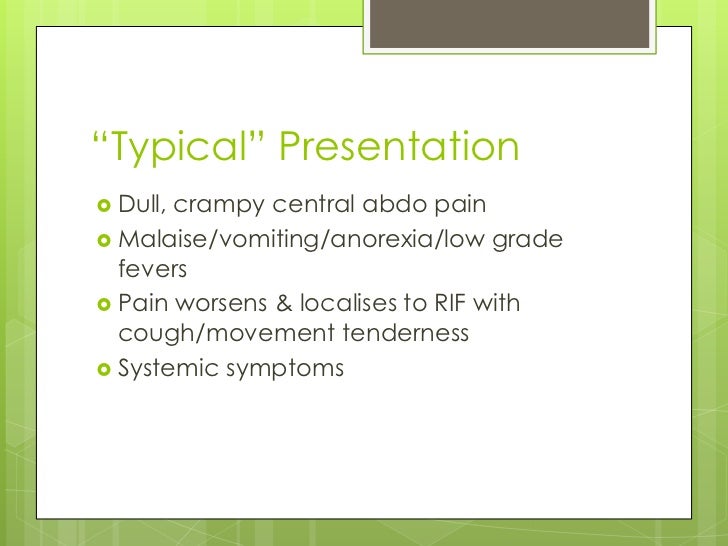 presentation of appendicitis Presentation 2 1 appendicitis.