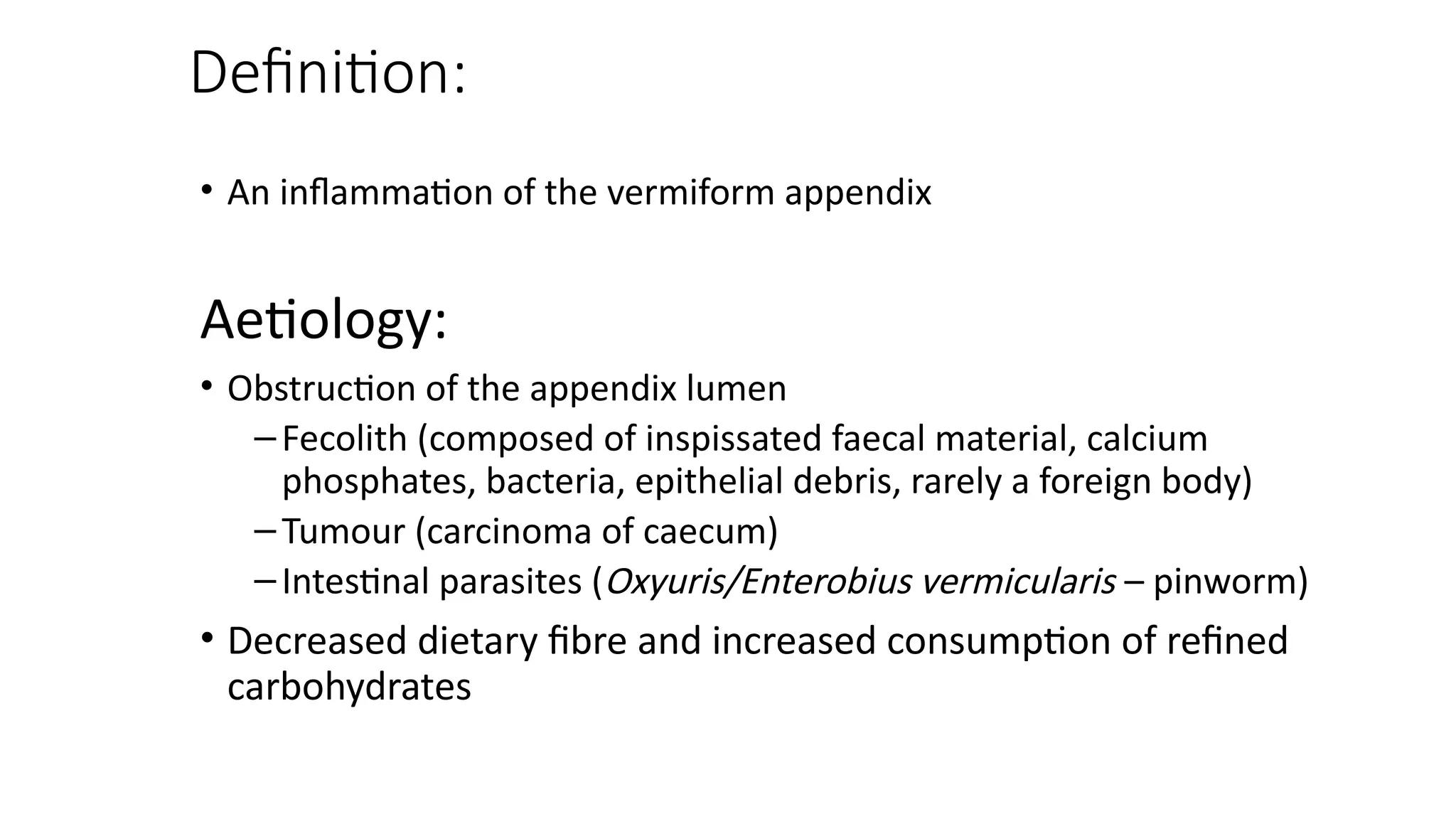 acute appendicitis. Thelle Mogoerane regional hospital 1st year ...