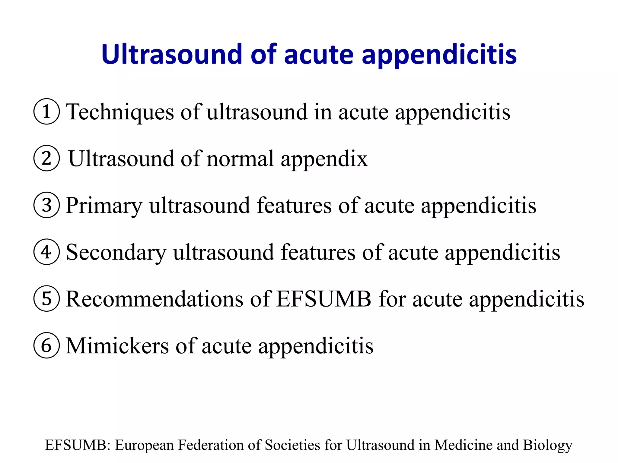 Acute appendicitis - Ultrasound first | PPTX