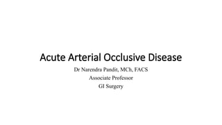 Comprehensive Overview of Acute Arterial Occlusive Disease and Limb ...