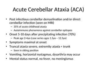 Approach to a child with acute ataxia ppt | PPT