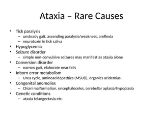 Approach to a child with acute ataxia ppt | PPT