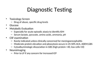Approach to a child with acute ataxia pptx | PPT