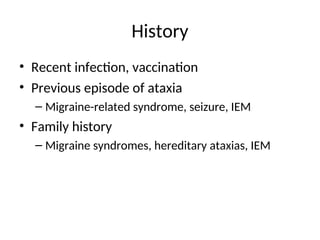 Approach to a child with acute ataxia pptx | PPT