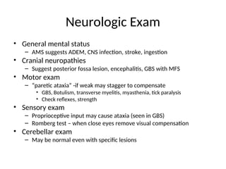 Approach to a child with acute ataxia pptx | PPT