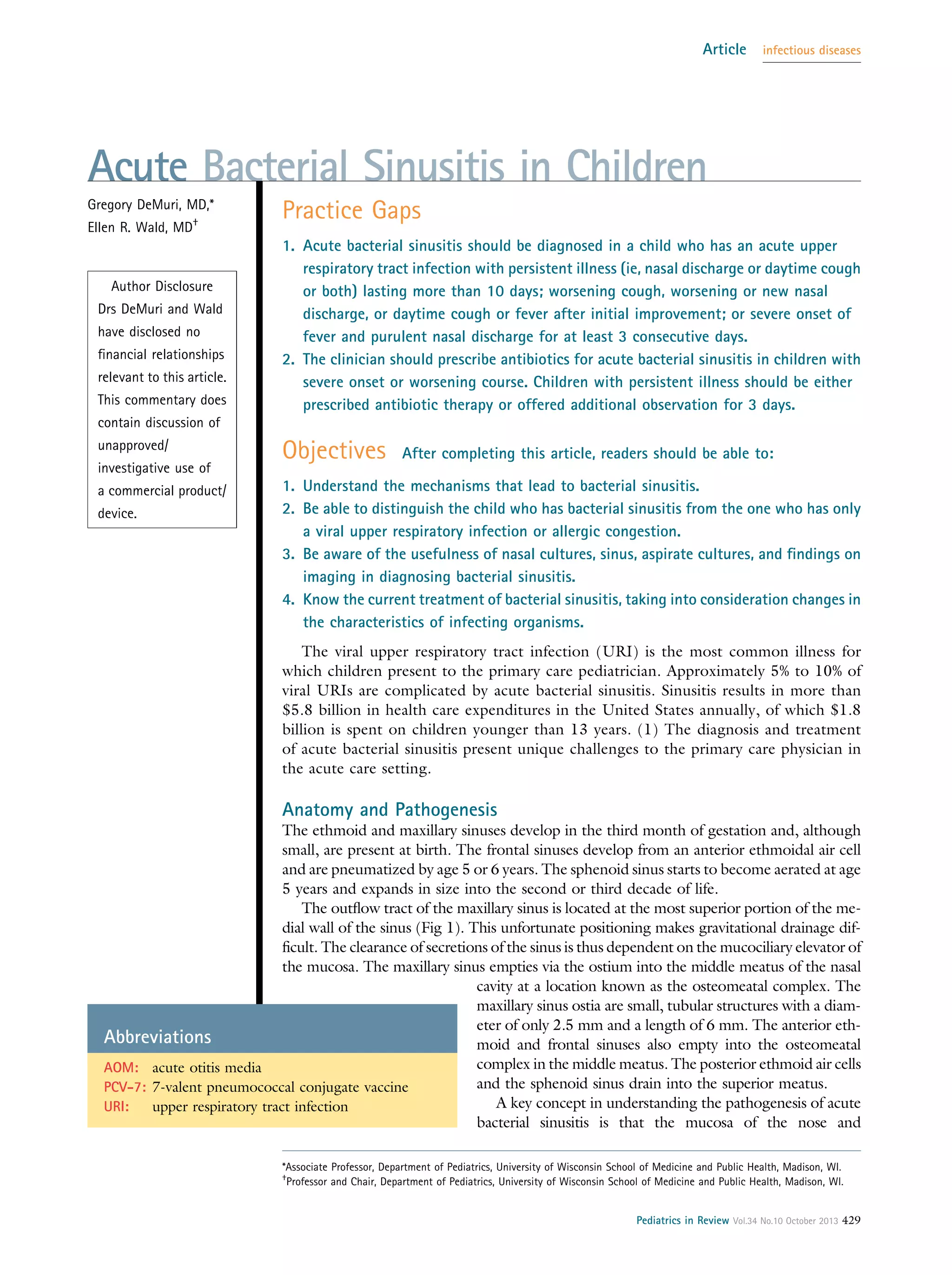 Sinusitis Assessment.pdf Acute bacterial sinusitis in children | PDF