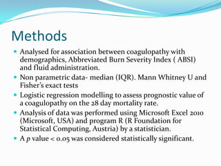 Acute burn induced coagulopathy | PPTX