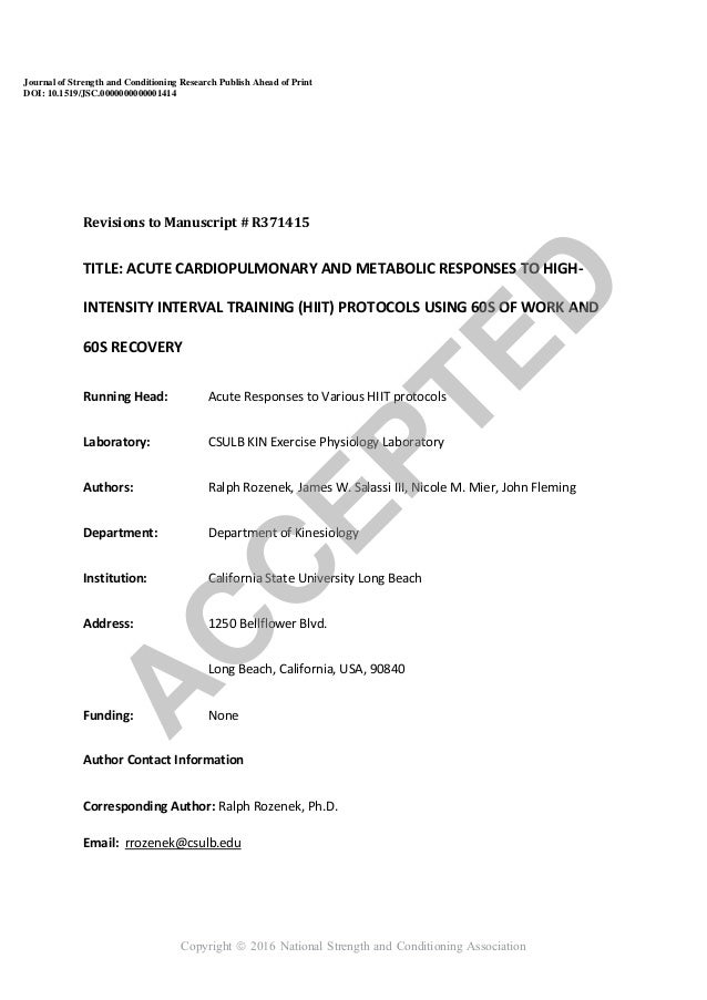 Interval training research paper