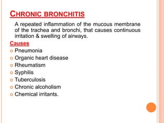 Acute and chronic Bronchitis & Nursing care | PPTX