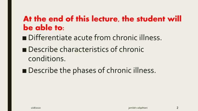 Acute And Chronic Illness