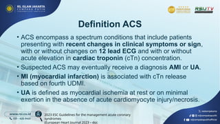 Acute coronary syndrome Milad RSIJCP Acute coronary syndrome is a term ...