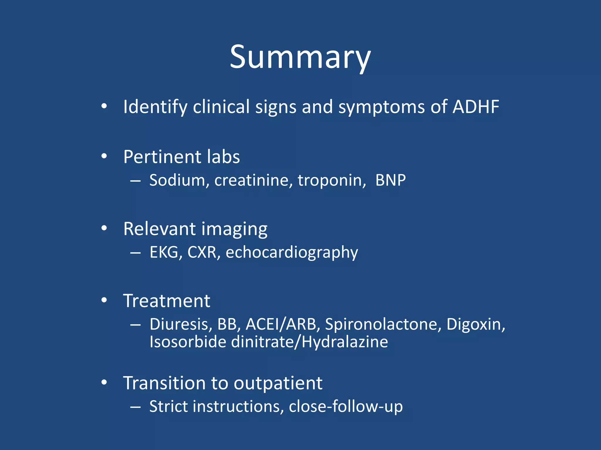 Acute decompensated heart failure | PPT