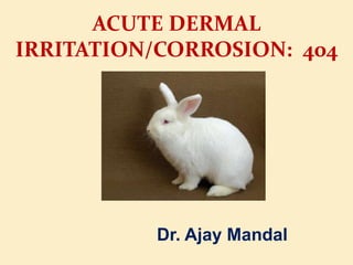 ACUTE DERMAL
IRRITATION/CORROSION: 404
Dr. Ajay Mandal
 