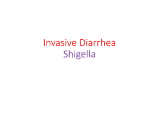 Invasive Diarrhea
Shigella
 
