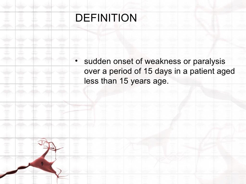 Acute flaccid paralysis make it easy