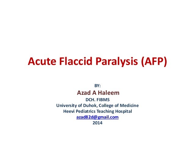 Acute Flaccid Paralysis Afp