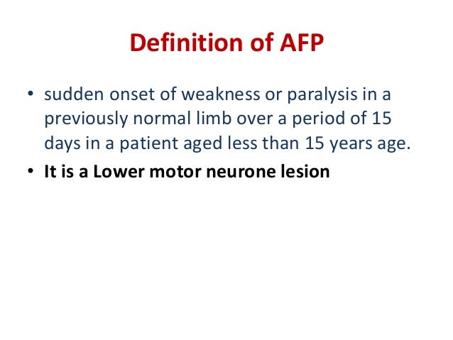 Acute Flaccid Paralysis Afp